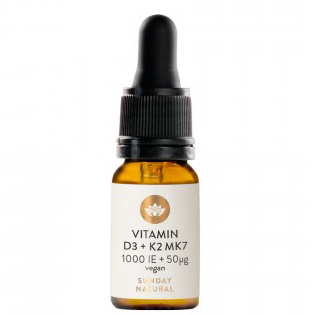 Vitamin D3 + K2 MK7 1000IE + 50µg, vegan