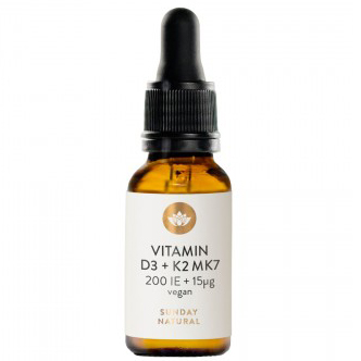 Vitamin D3 + K2 MK7 200 IE + 15µg, vegan
