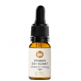 Vitamin D3 + K2 MK7 2500 IE + 100µg, vegan